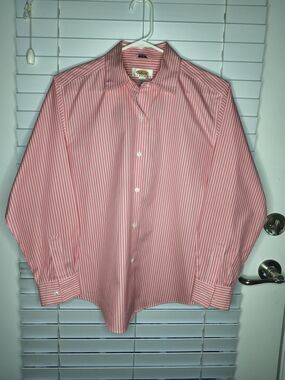 Talbots Petites Women's Shirt S 6 Pink Wrinkle Resistant Long Sleeve 100% Cotton